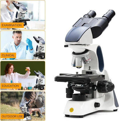 Swift SW400INF-B-CL 40X-2500X Magnificatie, Infinity Optical System Research-Grade Binocular Microscoop Compound Lab met Wide-Field10X/25X Eyepieces, Mechanical Stage, UltraPreciseFocusing