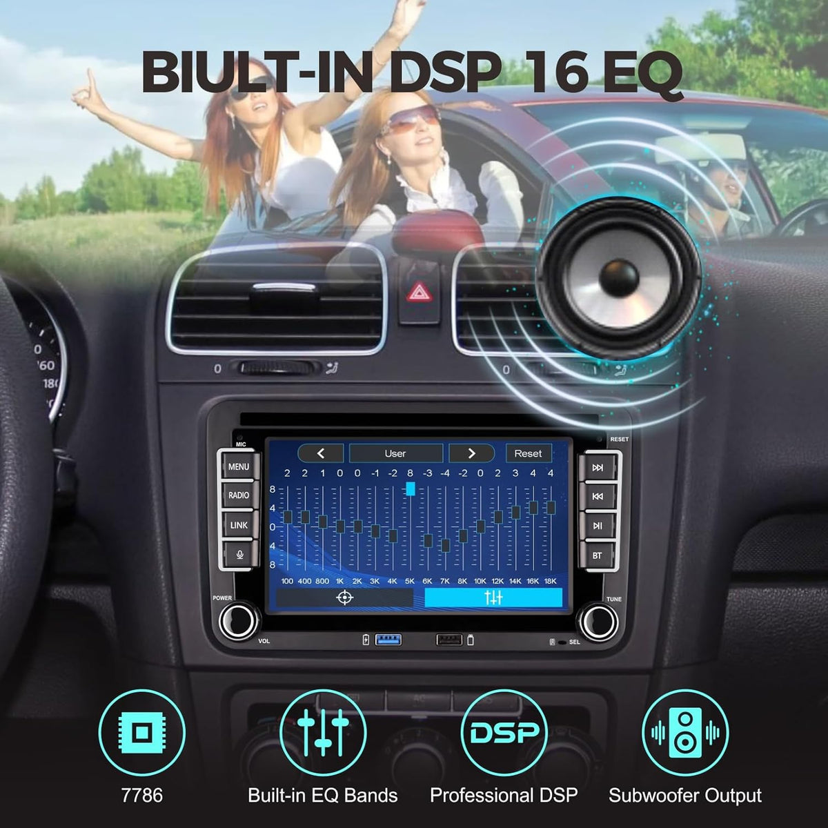 Autoradio VW Golf 5 6 – Auto Stereo – Navigatiesysteem – Multimedia Speler – Dashboard Radio – 7 Inch IPS Touchscreen – Draadloos CarPlay & Android Auto