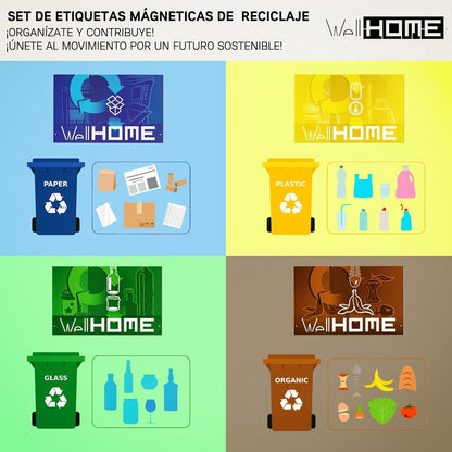 WELL HOME MOBILIARIO & DECORACIÓN 2 x Smart vuilnisemmer, 40 l, hoogte: 71,5 x 35,5 x 26 cm, zwart met magnetische etiketten