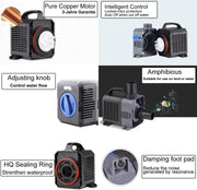 Vijverpomp - Waterpomp - Filterpomp - Beekloop - Filter - Energiebesparende - Tuinspullen - voor Koivijver - Vijver - Max. Hefhoogte - 220V - 2.8m - 20W - 3600L/H
