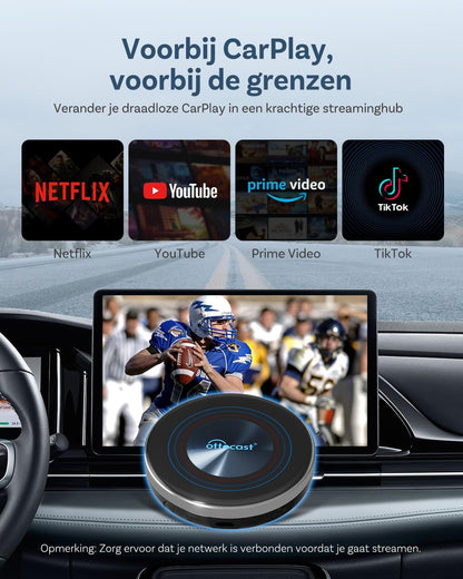 CarPlay Adapter – Car Dongle – Wireless CarPlay – Android Auto Adapter – Draadloze Auto Adapter – Android 13 Systeem – 4GB RAM + 64GB Opslag