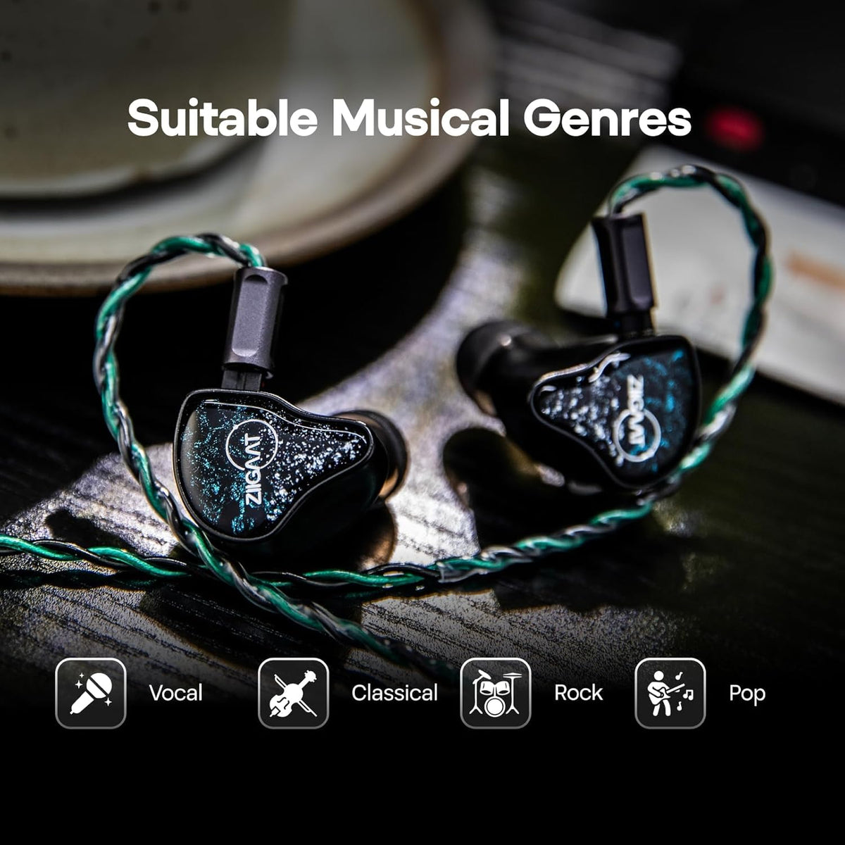 Hybride In-Ear Monitor – IEM – In-Ear Hoofdtelefoon – Bedrade Oordopjes – HiFi Oordopjes – Neutrale Klank Met Diepe Subbas – Afneembare 2-Pins Kabel
