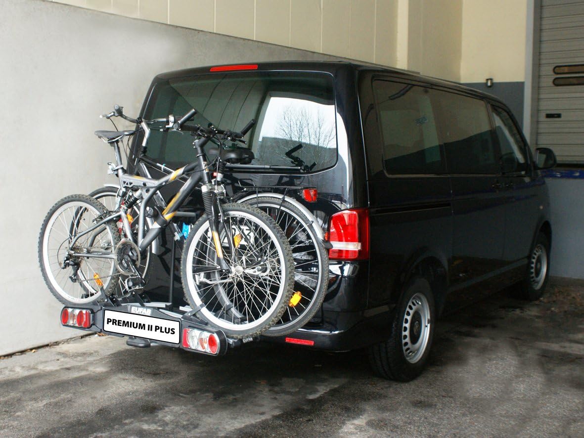 EUFAB 11523 Premium ll Plus Bicycle Carrier for Towbar, E-Bikes.,Black - QUORE