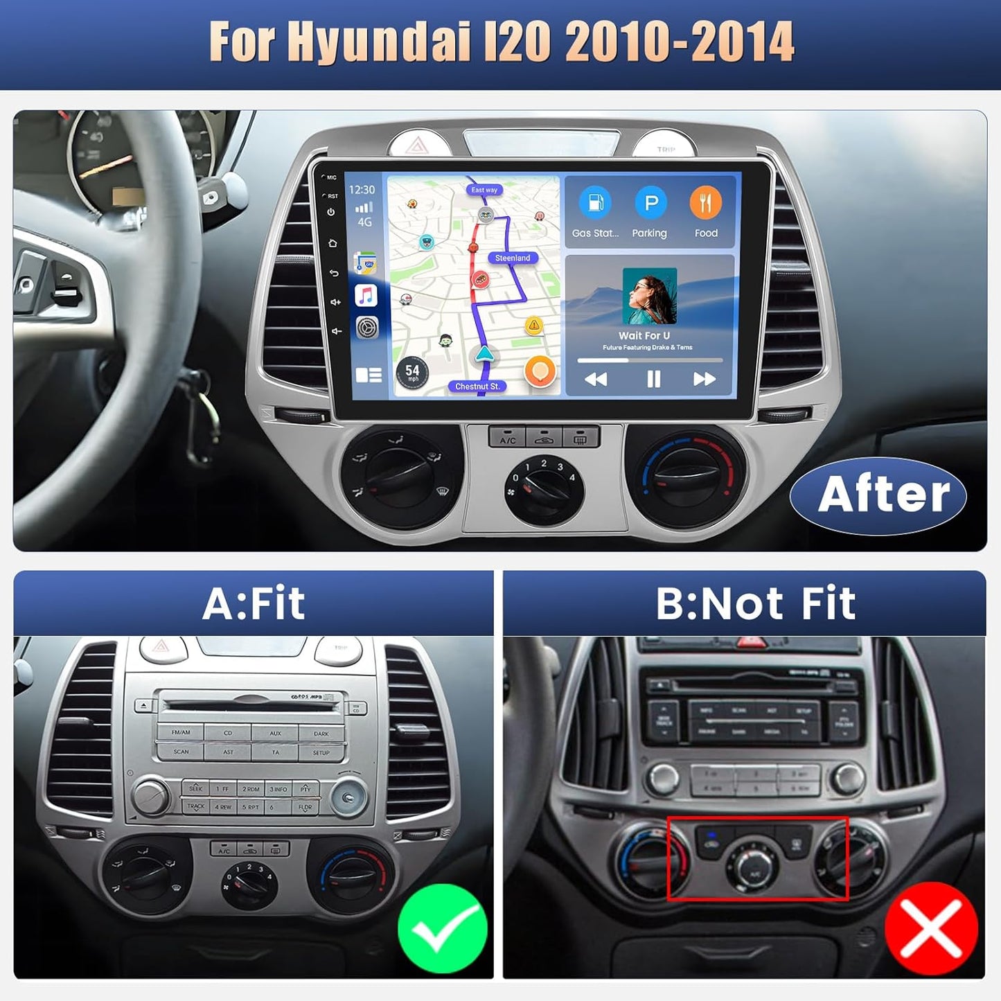 Autotuner – Autoradio – Android Radio – Navigatiesysteem – Multimedia Speler – 9 Inch Touchscreen – Draadloze CarPlay & Android Auto
