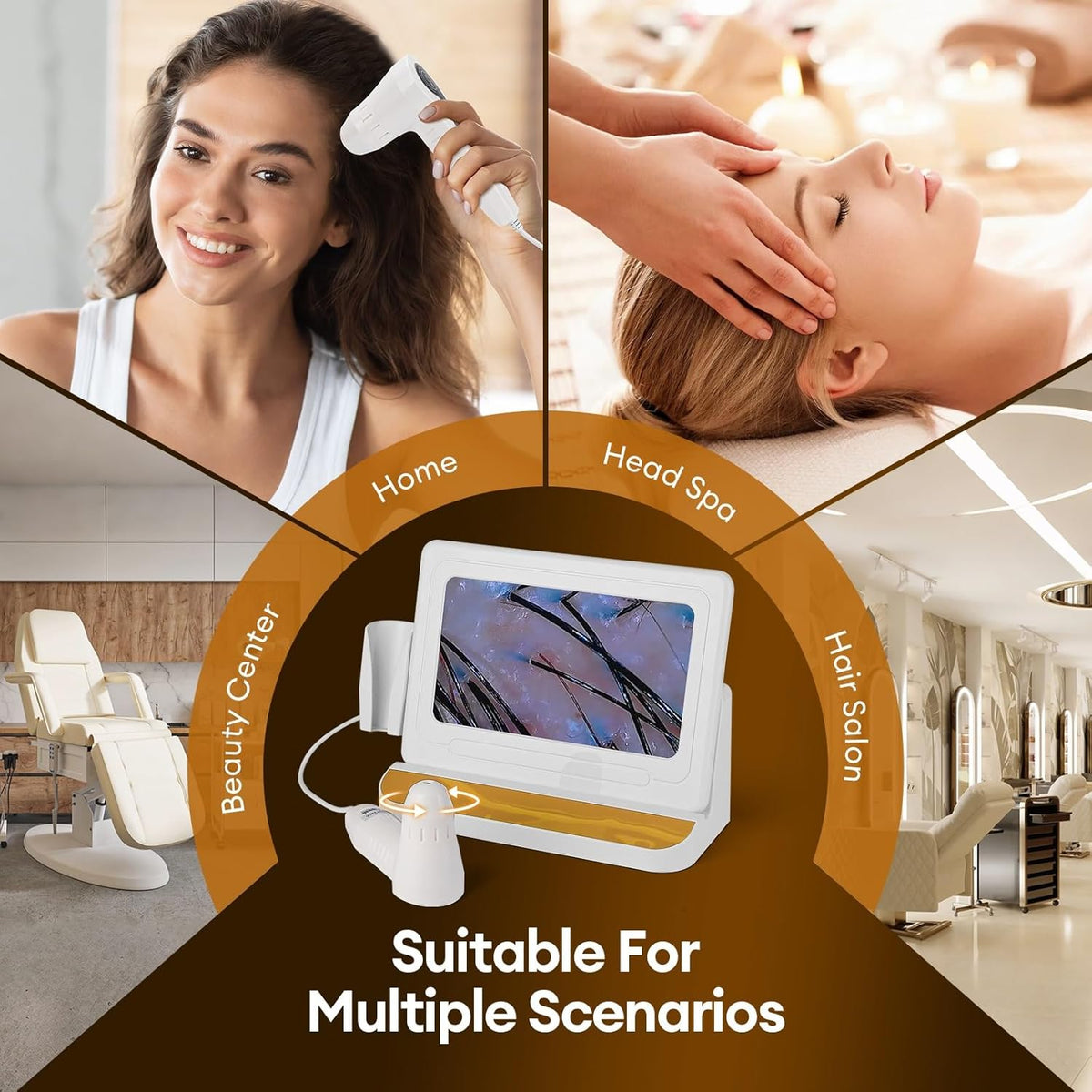 Skin Diagnosis Hair Analyzer, 11 inch HD Screen Scalp Analyse Machine, digitale haarfollikeldetector met 50x/200x Dual Heads voor thuis, schoonheidssalon spa