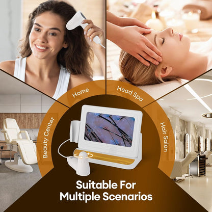 Skin Diagnosis Hair Analyzer, 11 inch HD Screen Scalp Analyse Machine, digitale haarfollikeldetector met 50x/200x Dual Heads voor thuis, schoonheidssalon spa