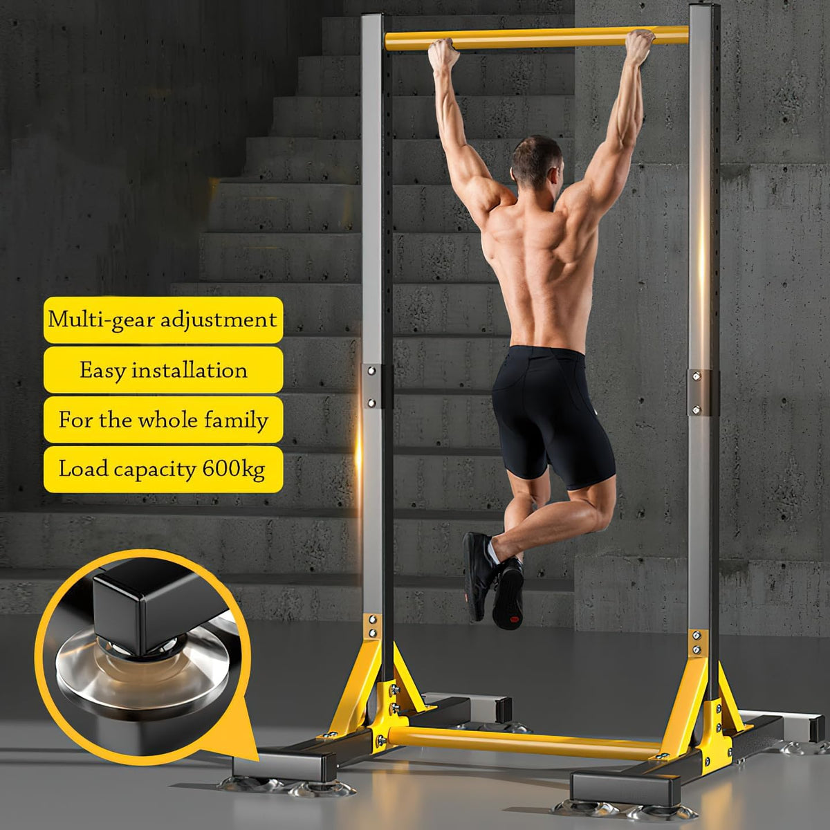 Pull Up Station - Pull Up Bar Vrijstaand, Gym Apparatuur voor Thuis, Dragende 200kg