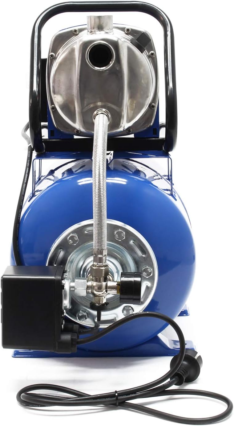 Drukwaterpomp – Waterpomp – Tuinpomp – Membraanpomp – Drukketel – 19 Liter Membraanketel – 1200W Motorvermogen – 3400 L/uur Debiet