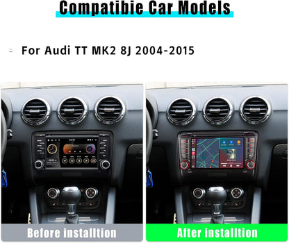 Autoradio Audi TT MK2 8J – Auto Stereo – Multimedia Systeem – Navigatie Radio – Inbouw Radio – Wireless CarPlay & Android Auto – IPS-Touchscreen & Snelle 3 Seconden Opstart