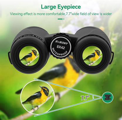 Svbony SA205 Binoculars for Adults,8X42 ED Glass BAK4 Prism FMC Lens High Power Magnification Binoculars Clear Viewing Area,Carrying Case,Carrying Strapfor Travel Bird Watching Astronomy - QUORE