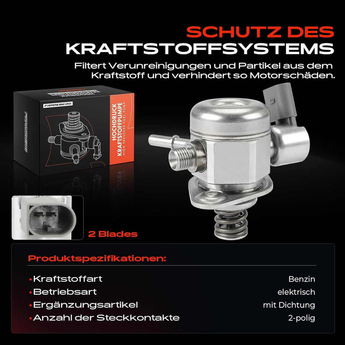 Frankberg Hogedrukpomp compatibel met C.a.y.e.n.n.e 92A 3.6L 2014-Heute M.a.c.a.n 95B 3.0L 3.6L 2014-Heute P.a.n.a.m.e.r.a 970 3.0L 2013-2016 Vervanging # 9461103155 60