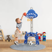 4-in-1 Basketbalstandaarden - Basketbalpaal - Basketbalring - voor Kinderen - Peuters - In Hoogte Verstelbaar - Voetbaldoel Ring - Golf - voor Binnen - Buiten - Sportspeelgoed - Cadeaus - 152 cm - Blauw