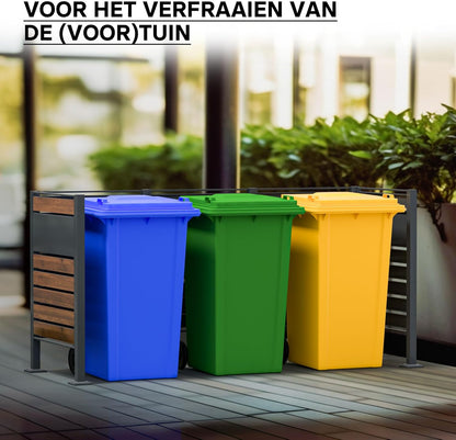 Wiltec container storage extension module fence waste containers wood optics kliko fence steel - QUORE