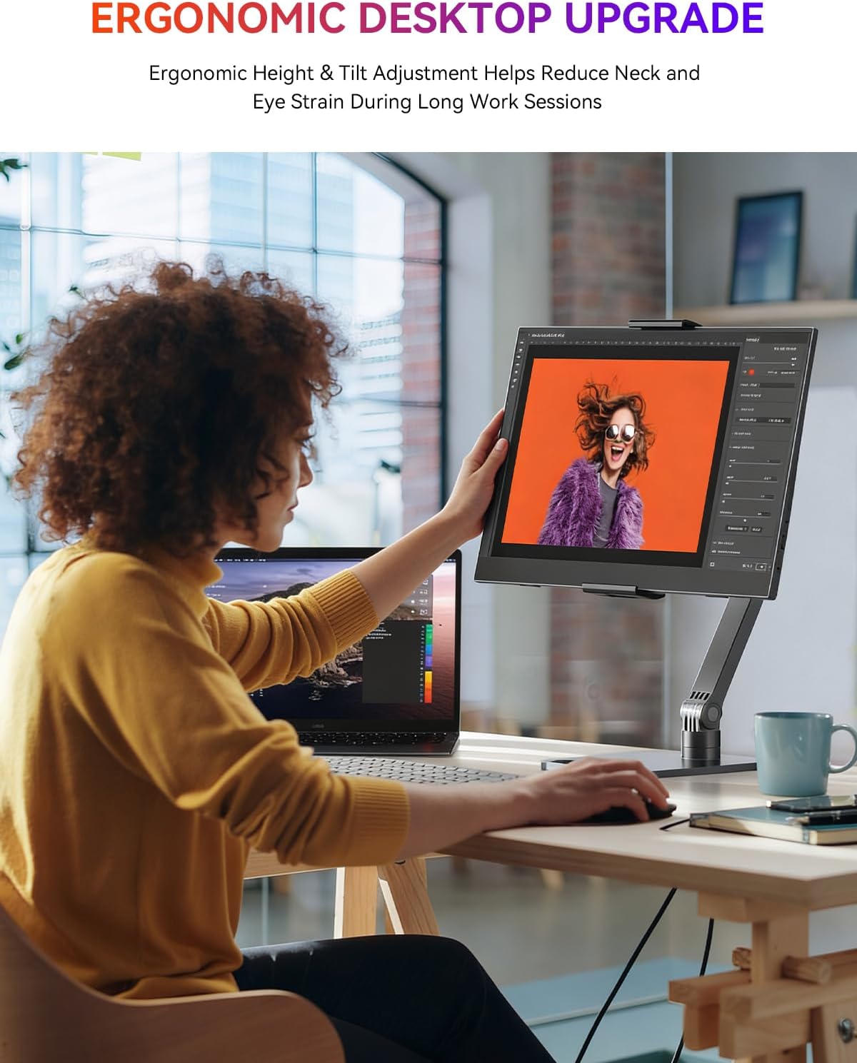 UPERFECT Draagbare Monitor 15.6" 125% sRGB Portabler Monitor met Opvouwbare Standaard, 2000:1 Contrast HDR EyeCare FHD Mat Ultradun Tweede Scherm voor Laptop/PC/Smartphone/Spelconsoles