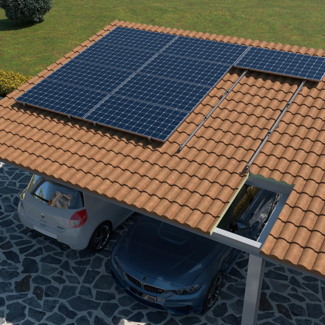 INDEX A PERFECT FIXING KCGPX0235 [KC-GPX] Koplanaire structuur voor 2 zonnepanelen met 35 mm frame, voor schuine afdekkingen, kit met stalen gatgeleiders en bevestigingselementen, 1 stuk