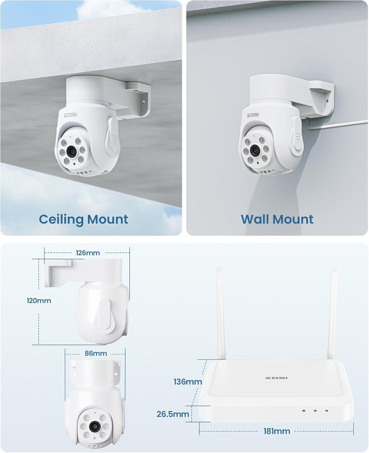 Bewakingscamera Set – Beveiligingscamera – Surveillance Camera – CCTV Camera – Wifi Camera – 5MP 3K Resolutie – 360° Pan & Tilt Met Kleur Nachtzicht