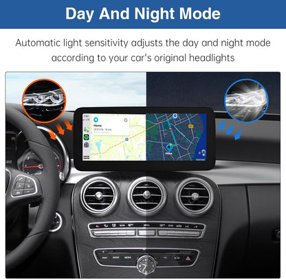 Road Top 12.3 Inch Autoradio Draadloze CarPlay Android Auto Touch Screen voor Mercedes Benz C GLC V Klasse W205 W447 2016-2018 Jaar met NTG5.0, Ondersteuning Mirrorlink