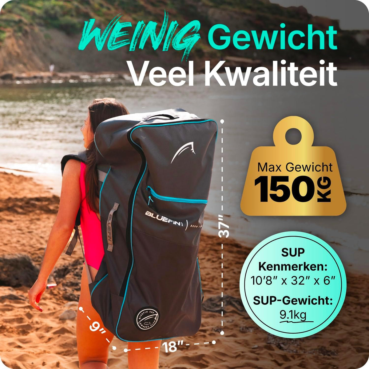 <font dir="auto" style="vertical-align: inherit;"><font dir="auto" style="vertical-align: inherit;">        Bluefin Cruise 10'8 Inflatable Paddleboard | Premium SUP Package & Accessories | Non-slip deck pad and lightweight | 6' thick all-around paddleboar
