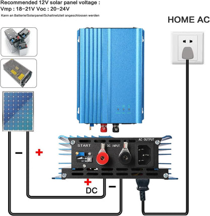 Omvormer op zonne-energie, aangesloten op het netwerk, 500 W, Mppt Grid, Tie micro-omvormer op zonne-energie aangesloten op het netwerk voor zonnepanelen en batterijen 12 V, micro-omvormer op