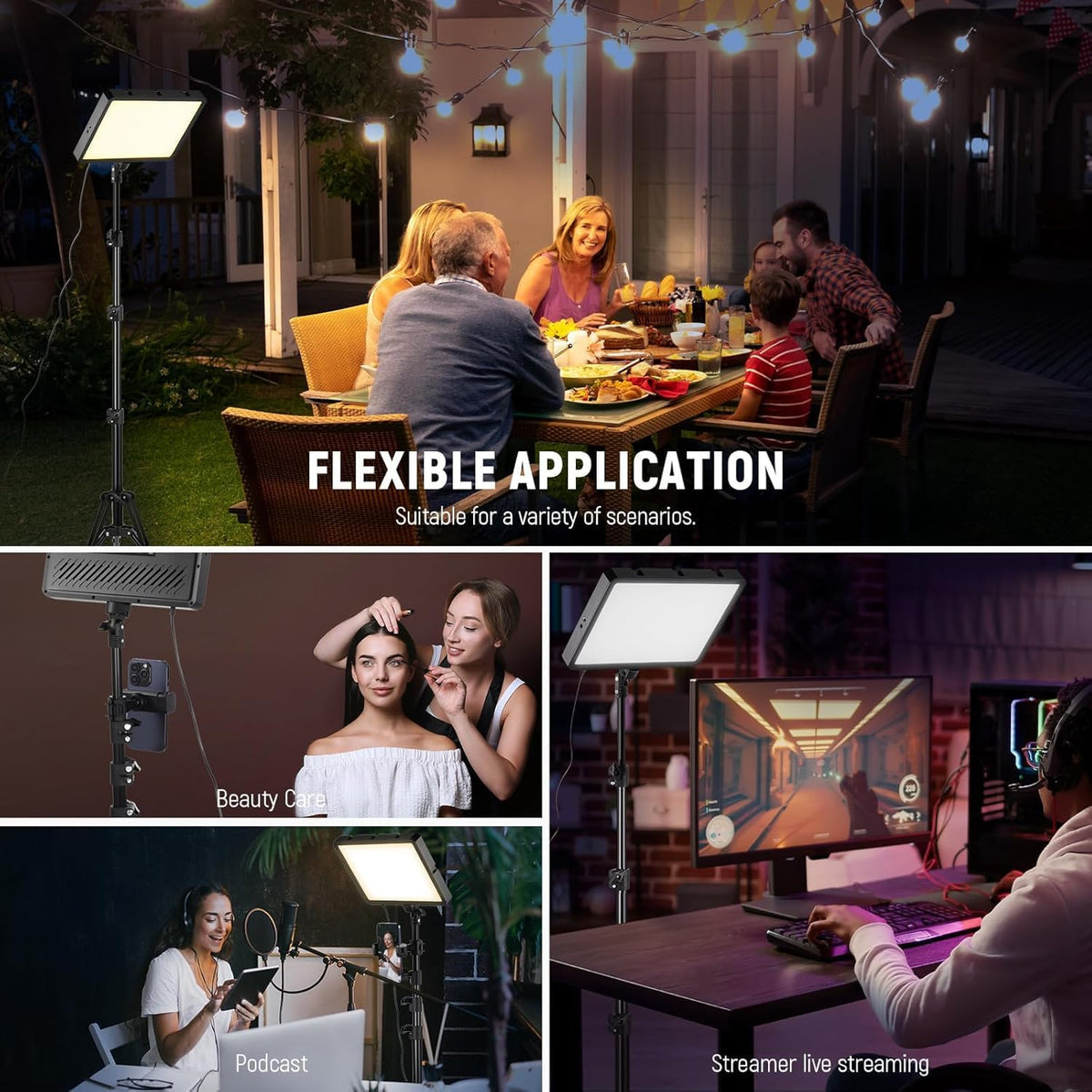 Led-Videolichtset Set van 2 – Videolamp – Studiolamp – Paneellamp – Fotolamp – 320 Leds Per Lamp – Dimbaar 1-100% En 2700-6500 K