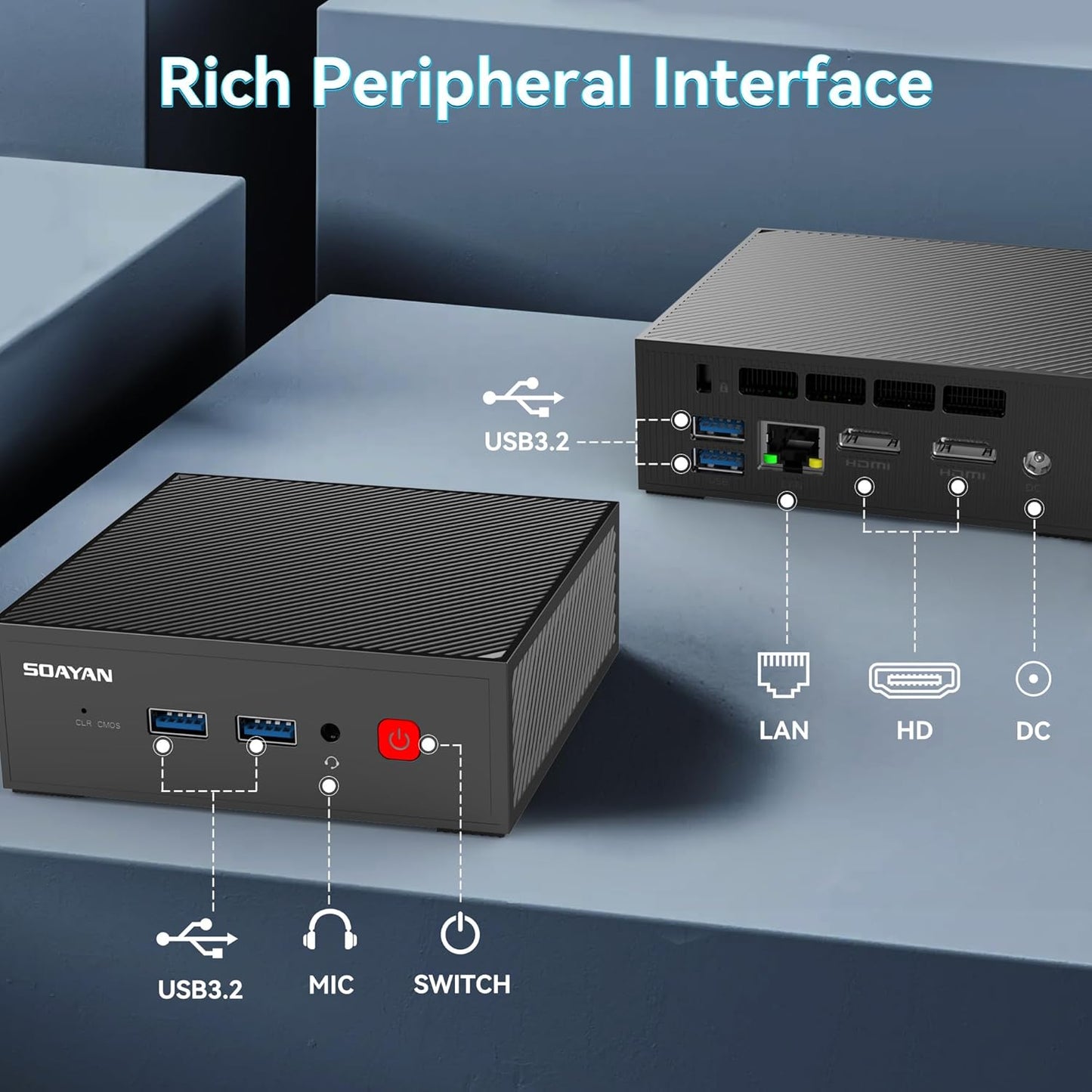 N2 Mini-pc, Intel Alder Lake-N100, 16 GB DDR4 RAM 500 GB SSD, mini-computer met Win 11 pro, desktop-pc, mini-ondersteuning WIFI6, BT5.2, 2 HD, 4 USB 3.2, 4K Dual Display