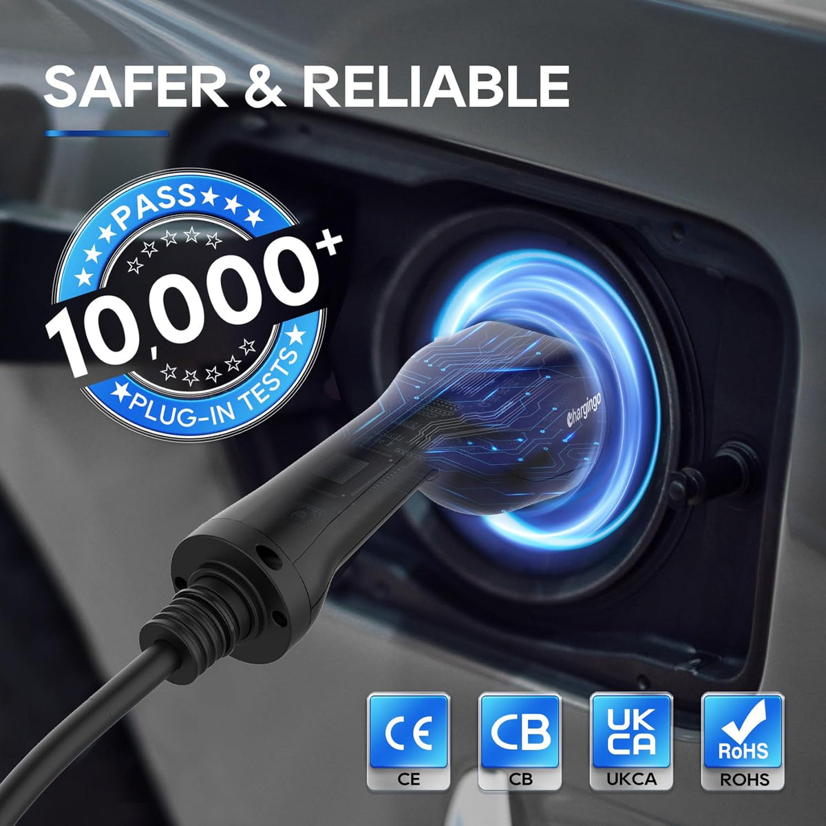 Type 2 Oplaadkabel – EV Laadkabel – Elektrische Auto Kabel – Snellader Kabel – PHEV Oplaadkabel – 22 kW 32 A 3-Fase – 5 Meter – IP65 Waterdicht – Inclusief Draagtas