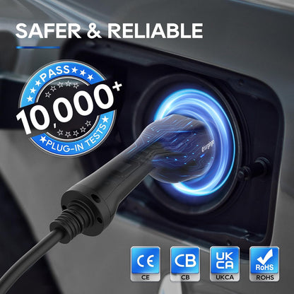 Type 2 Oplaadkabel – EV Laadkabel – Elektrische Auto Kabel – Snellader Kabel – PHEV Oplaadkabel – 22 kW 32 A 3-Fase – 5 Meter – IP65 Waterdicht – Inclusief Draagtas
