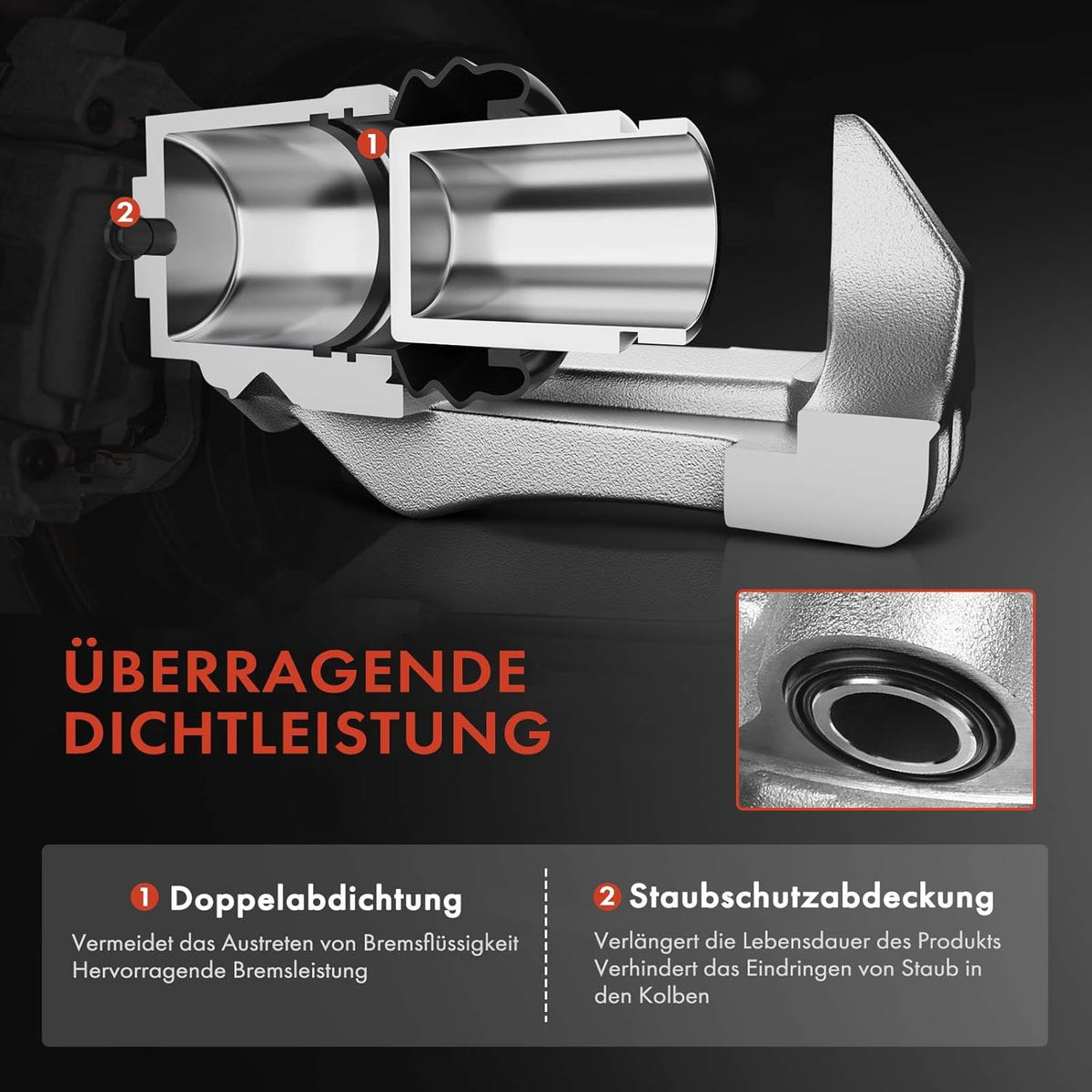 Frankberg 2054230481 Remklauw compatibel met C300 2015-2022 Brake Caliper met Bracket One Side 1 piston AWD Rear Right One Piece Vervanging #