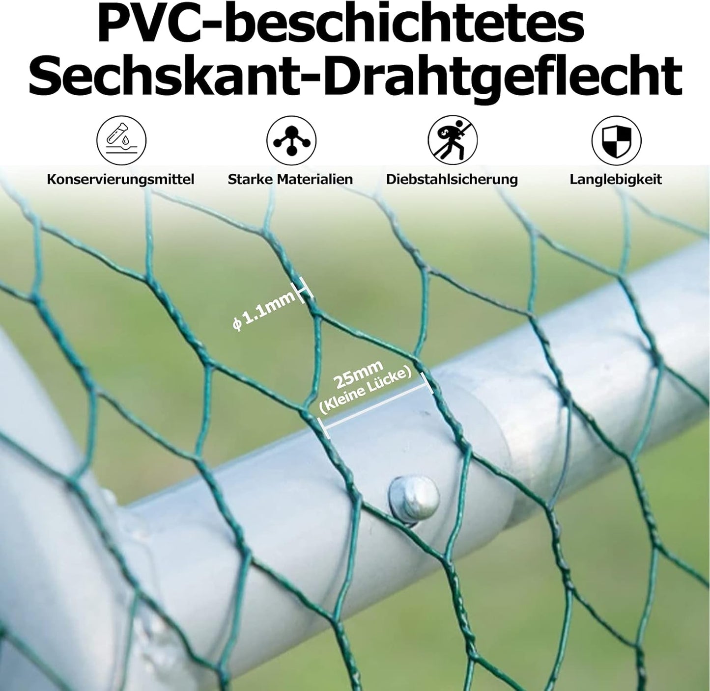 Kippenhok – Kleindierhok – Kippenren – Pluimveehok – Kippenhuis – 3x2x2 Meter – Verzinkt Staal – PE Zonnedak Met Slot