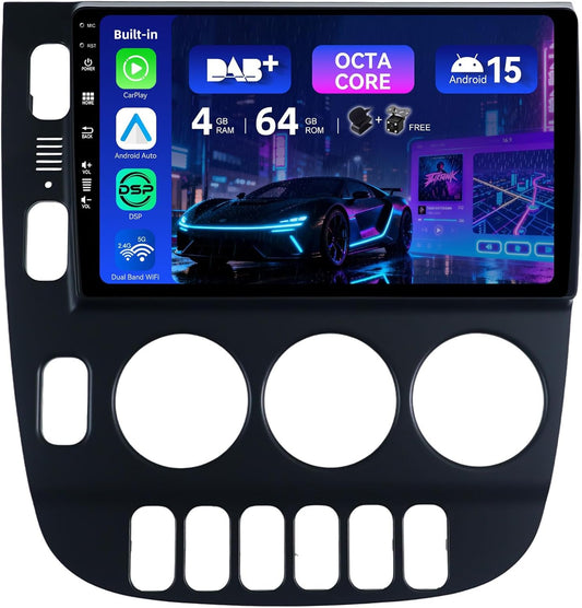 MSD Ingebouwd DAB - Autoradio Voor Mercedes-Benz W163 ML320 ML350 ML400 ML500 (1998-2002) | Android 15 GPS Navi Radio | CarPlay Android Auto Stuurwiel DSP | MIC Camera | 4G+64G Octa-Core 2 Din 9 Inch