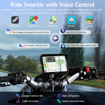 GPS Navigatiesysteem – Auto Navigatie – Routeplanner – Dashboard GPS – Navigatieapparaat – 5 Inch Scherm – Waterdicht – Dubbele Bluetooth – Siri & Google Assistant – Equalizer