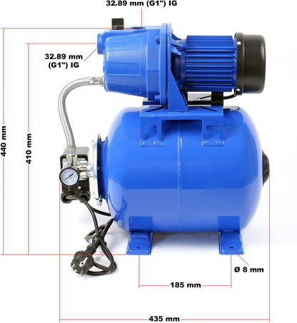 Centrifugaalpomp – Tuinpomp – Waterpomp – Drukpomp – Membraanpomp – 600 Watt Motor – Max. Debiet 2800 L/uur