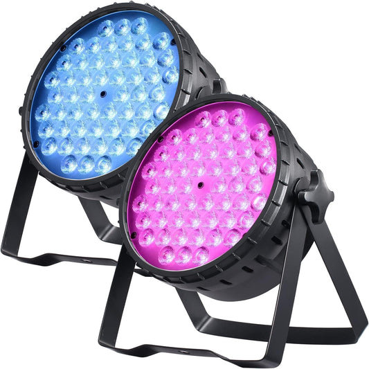 BETOPPER 150W DJ Evening Light DMX LED Door 54x3W RGB Light Game Spot Effect Projector Sound Active Lighting Stage Nightclub Strobe for Party Wedding Bar Club Disco Concert 2pcs LPC015