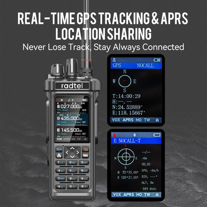 Radtel RT-950 PRO Ham Radio 27Mhz TX GPS/APRS, 10W Walkie Talkie Handheld Tweewegradio met groot bereik (inclusief programmeerkabel en microfoon)