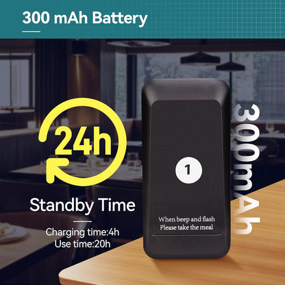 Retekess TD157 Pager Systeem, Oproepsysteem Restaurant, 16 Pagers, 300 mAh 20H, 2 Oproepmodi, Gemakkelijk te Gebruiken, Waterdicht Aanraaktoetsenbord, Semafoonsysteem voor Bar, Ziekenhuis, Hotel