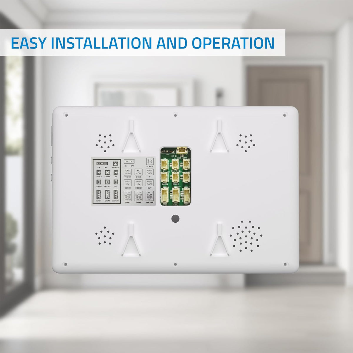 NIVIAN 2-draads video intercom, analoog, met 7 inch monitor, HQ-binnendisplay met bidirectionele audio, IP65 buitenplaat met nachtzicht, elektrische deuropener. Smart Security