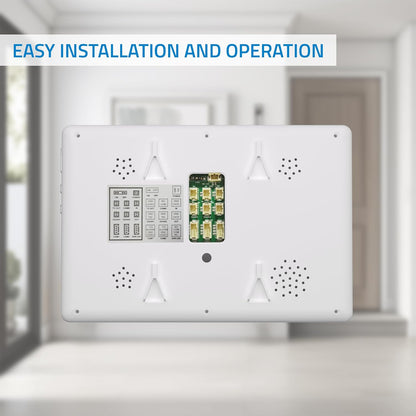 NIVIAN 2-draads video intercom, analoog, met 7 inch monitor, HQ-binnendisplay met bidirectionele audio, IP65 buitenplaat met nachtzicht, elektrische deuropener. Smart Security