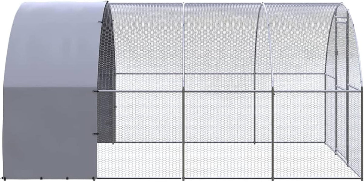 JUDYY Kippenhok voor buiten, 3 x 4 x 2 m, van verzinkt staal, kippenhok en kooi, kippenhok voor buiten 3095473 - QUORE