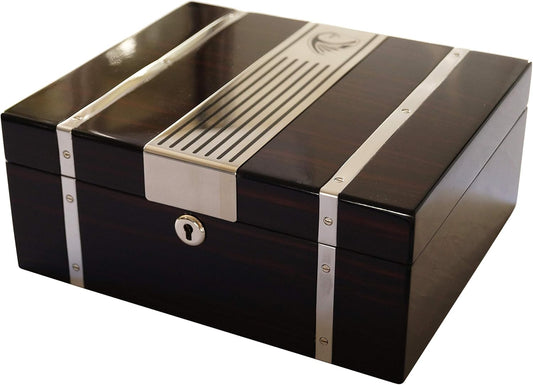 GERMANUS merken Humidor"Cowling" met digitale hygrometer en GERMANUS Crystal luchtbevochtiger Sigarenkelder