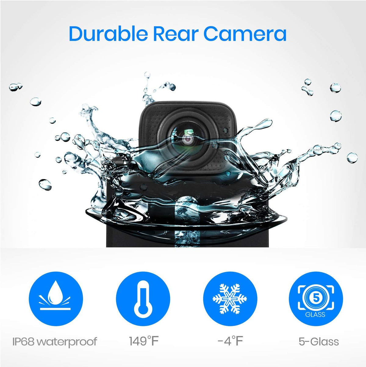 AUTO-VOX CS2 Achteruitrijcamera Draadloos, Draadloze Digitale Back-Upcameraset, Stabiele Signaaloverdracht, 1/3 Cmos-Kleursensor, Gespiegeld Camerabeeld, 4,3" Monitor, Super Nachtzicht