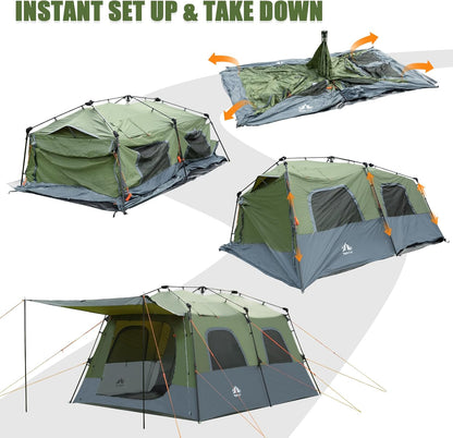 Night Cat Grote familietent voor 8 personen: instant cabinetent waterdicht voor camping glamping in park tuin