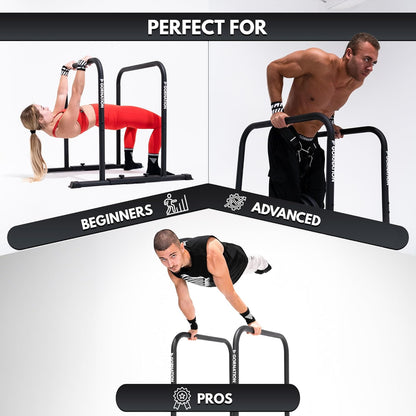 GORNATION Premium Dip Bars, Calisthenics & Fitness Training Equipment met Verstelbare & Anti-Slip Voeten, Ideaal voor Home en Outdoor Workouts
