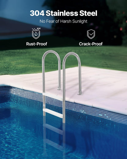<font dir="auto" style="vertical-align: inherit;"><font dir="auto" style="vertical-align: inherit;">        VEVOR Swimming Pool Ladder, 4-Step Double Handrails, Steps with Non-Slip Heavy-Duty Treads, Stainless Steel, 120kg Load Capacity, for 54 in-ground