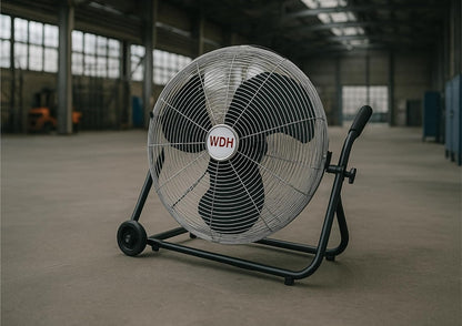 Vloerventilator – Werkventilator – Bouwventilator – Industriële Ventilator – Windmachine – 60 Cm Ventilatorkop – Volledig Metalen Uitvoering