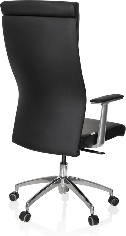 hjh OFFICE 600400 directiestoel MONZA 20 leder zwart bureaustoel bureaustoel bekleed hoge rugleuning