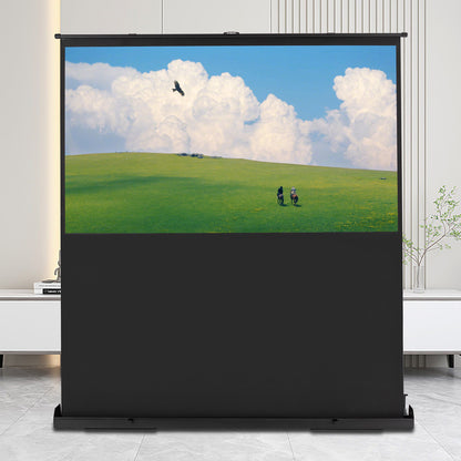 Projectiescherm – Draagbaar Scherm – Opvouwbaar Scherm – Presentatiescherm – Filmscherm – 80 Inch – Lichtgewicht Aluminium Frame – Stabiele Draaibare Voeten – Zwart