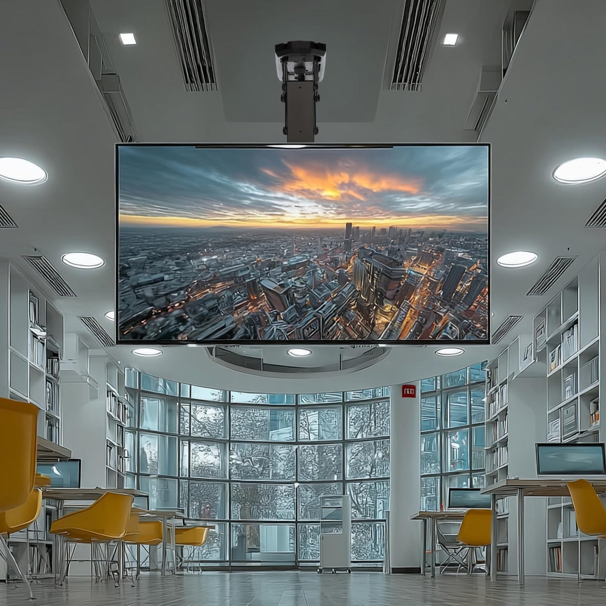 Maclean Elektrische TV-Plafondbeugel 32-70" voor plafond & schuine daken | Traploos kantelbaar tot 75° | Afstandsbediening | Max. 35 kg | VESA 600x400 (Plafondbeugel)
