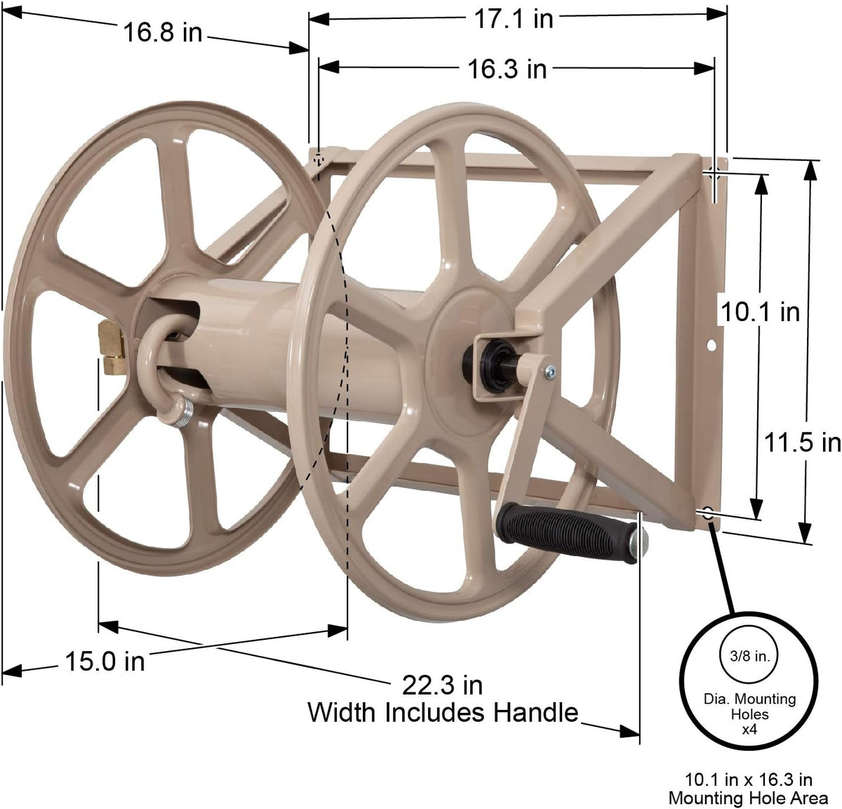 Liberty Garden Products Stalen wand/vloer gemonteerde slanghaspel