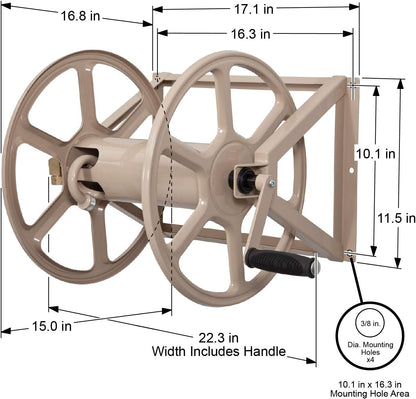 Liberty Garden Products Stalen wand/vloer gemonteerde slanghaspel