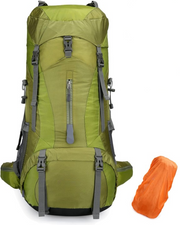 Wandelrugzak - Kampeertas - Trekking rugzak - Camping Essentials Tas - met Regenhoes - 70L - Lichtgewicht - Waterdichte - Nylon - Groente